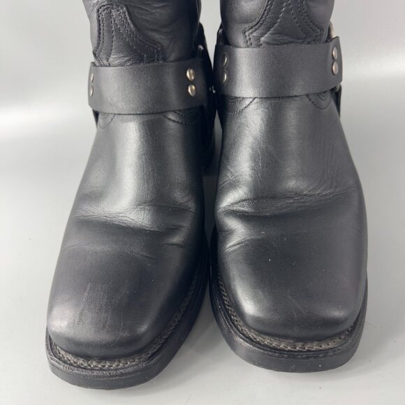 Boulet Western Style Black Leather Harness Boots Cowboy Boots, Size 8 1/2 main image 14